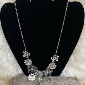 Claire's Silver Floral Necklace
